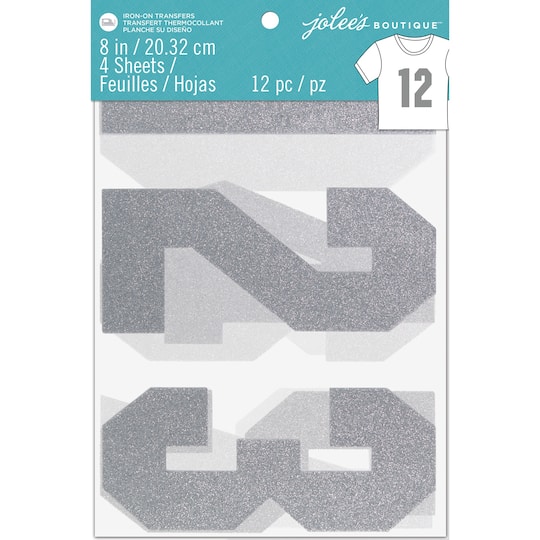 Jolee’s Boutique® 8" Glittered Iron-On Numbers